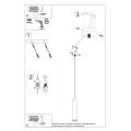Lampa wisząca betonowa szara jeden klosz GU10 - schemat instalacji