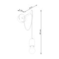Kinkiet betonowy pojedynczy szaro-czarny E27 50 cm surowy styl loft - wymiar