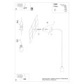 Kinkiet betonowy pojedynczy szaro-czarny E27 50 cm surowy styl loft - schemat instalacji