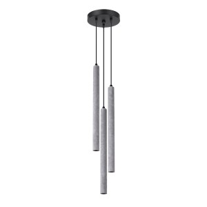 Lampa wisząca betonowa szara trzy klosze 115 cm G9