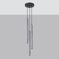 Lampa wisząca betonowa szara trzy klosze 115 cm G9 [2]