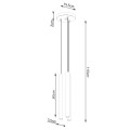 Lampa wisząca betonowa szara trzy klosze 115 cm G9 - wymiar