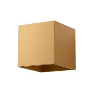 Kinkiet złoty kwadratowy aluminiowy 10/12,5/10 cm G9