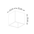 Kinkiet złoty kwadratowy aluminiowy 10/12,5/10 cm G9 - wymiar