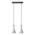 Lampa wisząca betonowa szara dzwonki dwa klosze E14