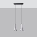 Lampa wisząca betonowa szara dzwonki dwa klosze E14 [2]
