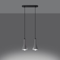 Lampa wisząca betonowa szara dzwonki dwa klosze E14 [3]