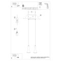 Lampa wisząca betonowa szara dzwonki dwa klosze E14 - schemat instalacji