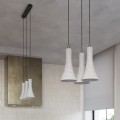Lampa wisząca betonowa szara dzwonki dwa klosze E14 - wnętrze