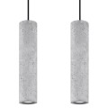 Lampa wisząca betonowa szara dwa klosze GU10