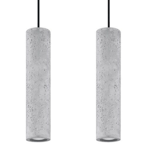 Lampa wisząca betonowa szara dwa klosze GU10
