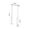 Lampa wisząca betonowa szara dwa klosze GU10 - wymiar