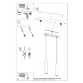 Lampa wisząca betonowa szara dwa klosze GU10 - schemat instalacji