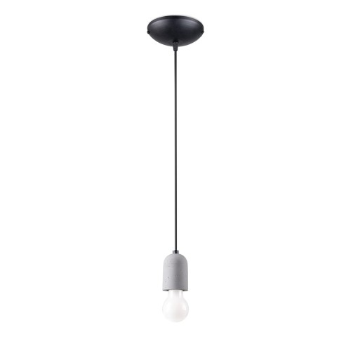 Lampa wisząca loft jeden klosz betonowa długa żarówka i przewód 115 cm E27