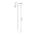 Lampa wisząca loft jeden klosz betonowa długa żarówka i przewód 115 cm E27 - wymiar