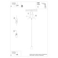 Lampa wisząca loft jeden klosz betonowa długa żarówka i przewód 115 cm E27 - schemat instalacji