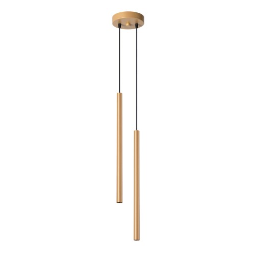 Lampa wisząca długa złota dwa klosze tuby nad stół do salonu, jadalni, sypialni 118 cm G9