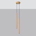 Lampa wisząca długa złota dwa klosze tuby do salonu, jadalni, kuchni, salonu118 cm G9 [2]