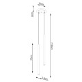 Lampa wisząca długa złota dwa klosze 118 cm G9 - wymiar