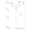Lampa wisząca długa złota dwa klosze 118 cm G9 - schemat instalacji