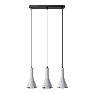 Lampa wisząca betonowa szara trzy klosze dzwonki E14