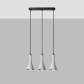 Lampa wisząca betonowa szara trzy klosze dzwonki lampa sufitowa nad stół do jadalni E14 [2]