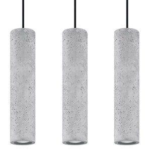 Lampa wisząca betonowa szara trzy klosze GU10