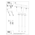 Lampa wisząca betonowa szara trzy klosze GU10 - schemat instalacji