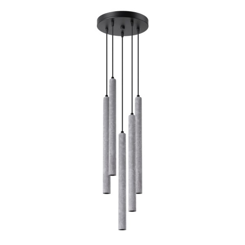 Lampa wisząca betonowa szara pięć kloszy 110 cm G9 lampa sufitowa do salonu