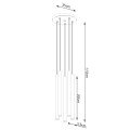 Lampa wisząca betonowa szara pięć kloszy 110 cm G9 - wymiar