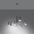 Żyrandol biały sześć kloszy ruchomy stalowy GU10 lampa halogenowa do gabinetu [3]
