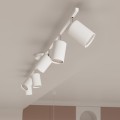 Żyrandol biały sześć kloszy ruchomy stalowy GU10 - wnętrze lampa halogenowa do biura