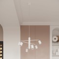 Żyrandol biały sześć kloszy ruchomy stalowy GU10 - wnętrze lampa halogenowa do domu [3]