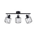 Plafon czarny na listwie trzy klosze z pręcikami 10/11 cm E14 żyrandol sufitowy lampa do salonu
