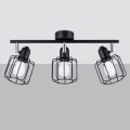 Plafon czarny na listwie trzy klosze z pręcikami 10/11 cm E14 żyrandol sufitowy lampa do biura [2]
