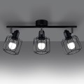 Plafon czarny na listwie trzy klosze z pręcikami 10/11 cm E14 żyrandol sufitowy lampa do gabinetu [3]