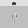 Lampa wisząca betonowa szara dzwonki trzy klosze E14 żyrandol sufitowy szary nad blat kuchenny do kuchni [2]