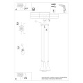 Lampa wisząca betonowa szara dzwonki trzy klosze E14 - schemat instalacji