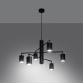 Żyrandol lampa sufitowa czarny ruchomy sześć kloszy GU10 klosze na wysięgnikach do salonu, jadalni, sypialni, korytarza [3]