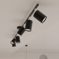 Żyrandol lampa sufitowa czarny ruchomy sześć kloszy GU10 klosze na wysięgnikach do salonu, korytarza, jadalni [5]