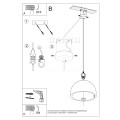 Lampa wisząca betonowa szara zaokrąglona E27 30/21 cm - schemat instalacji