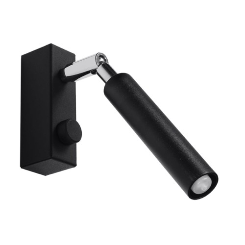 Kinkiet pojedynczy czarny stalowy G9 oczko 3/10/20 cm lampa ruchoma, regulowana, punktowa
