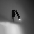 Kinkiet pojedynczy czarny stalowy G9 oczko 3/10/20 cm [3] lampa punktowa, ruchoma, regulowana do salonu