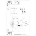 Kinkiet pojedynczy czarny stalowy G9 oczko 3/10/20 cm - schemat instalacji
