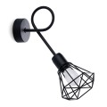 Kinkiet pojedynczy czarny metalowy z pręcikami regulowany, ruchomy, loftE14 10/15 cm