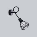Kinkiet pojedynczy czarny metalowy z pręcikami styl loft E14 10/15 cm [2]