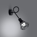 Kinkiet pojedynczy czarny metalowy z pręcikami do korytarza , salonu, sypialni E14 10/15 cm [3]