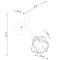 Kinkiet pojedynczy czarny metalowy E14 10/15 cm - wymiar