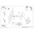 Kinkiet pojedynczy czarny metalowy E14 10/15 cm - schemat instalacji
