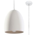 Lampa wisząca ceramiczna dzwonek jeden klosz E27 30/22 cm Biała lampa do domu, kafejki nad stół, blat kuchenny